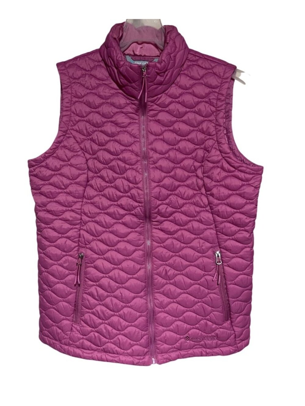Free Country Womens Quilted Zip Vest Mulberry Size L Outdoor Layer Gorpcore
